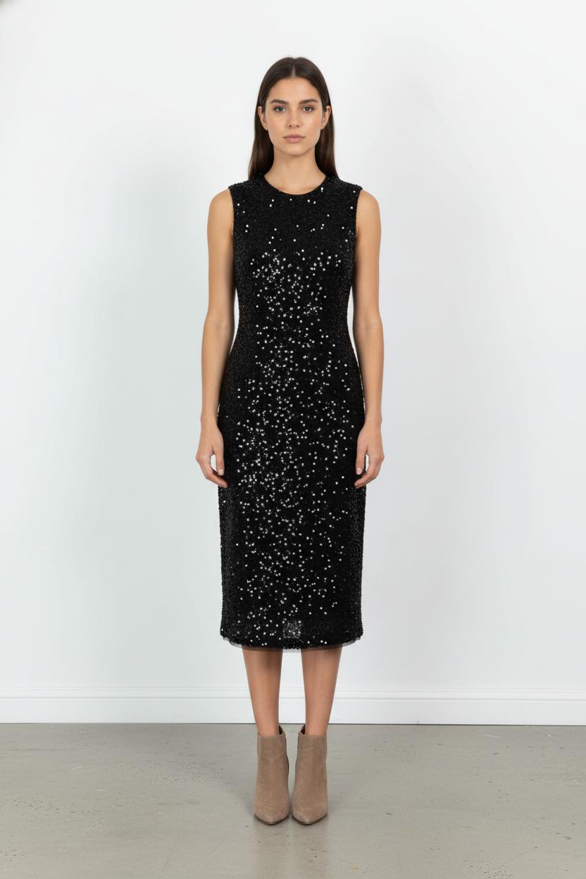 Robe Pailletée Noire - Taille M/38 de la marque IKKS | PARAD104965 - Vendu par Paradigme - Image 1