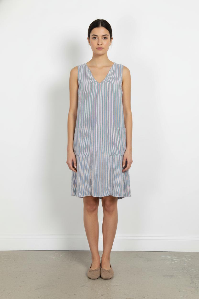 Robe Bleu et Blanc - Taille XXL/44 de la marque La Fée Maraboutée | PARAD104968 - Vendu par Paradigme - Image 1