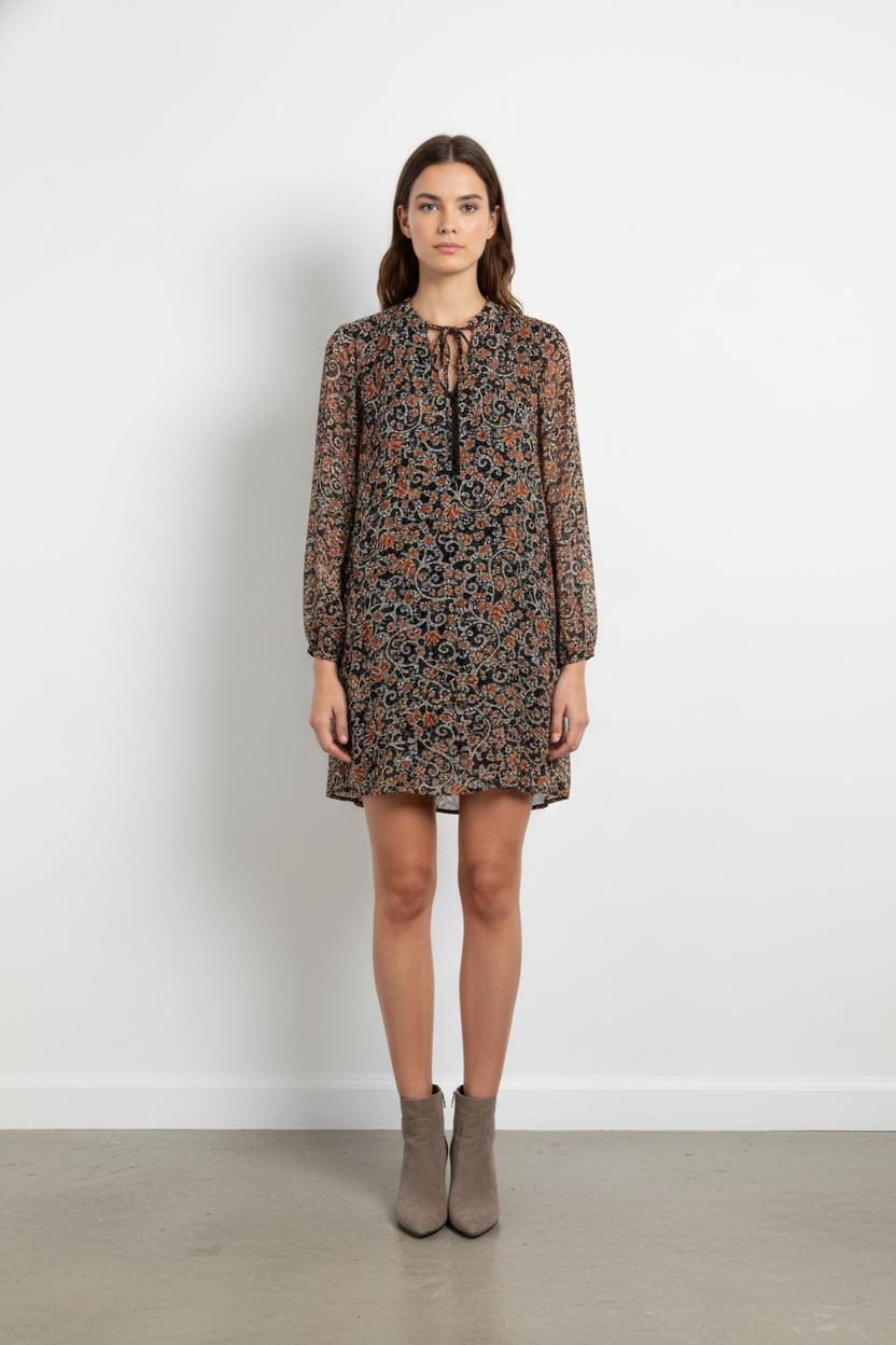 Robe Noire et Orange - Taille L/40 de la marque La Fée Maraboutée | PARAD104969 - Vendu par Paradigme - Image 1