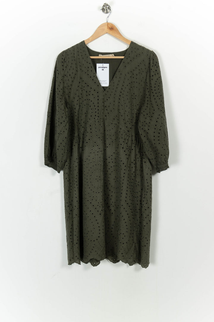 Robe Brodée Verte - Taille XXL/44 de la marque La Fée Maraboutée | PARAD104970 - Vendu par Paradigme - Image 2