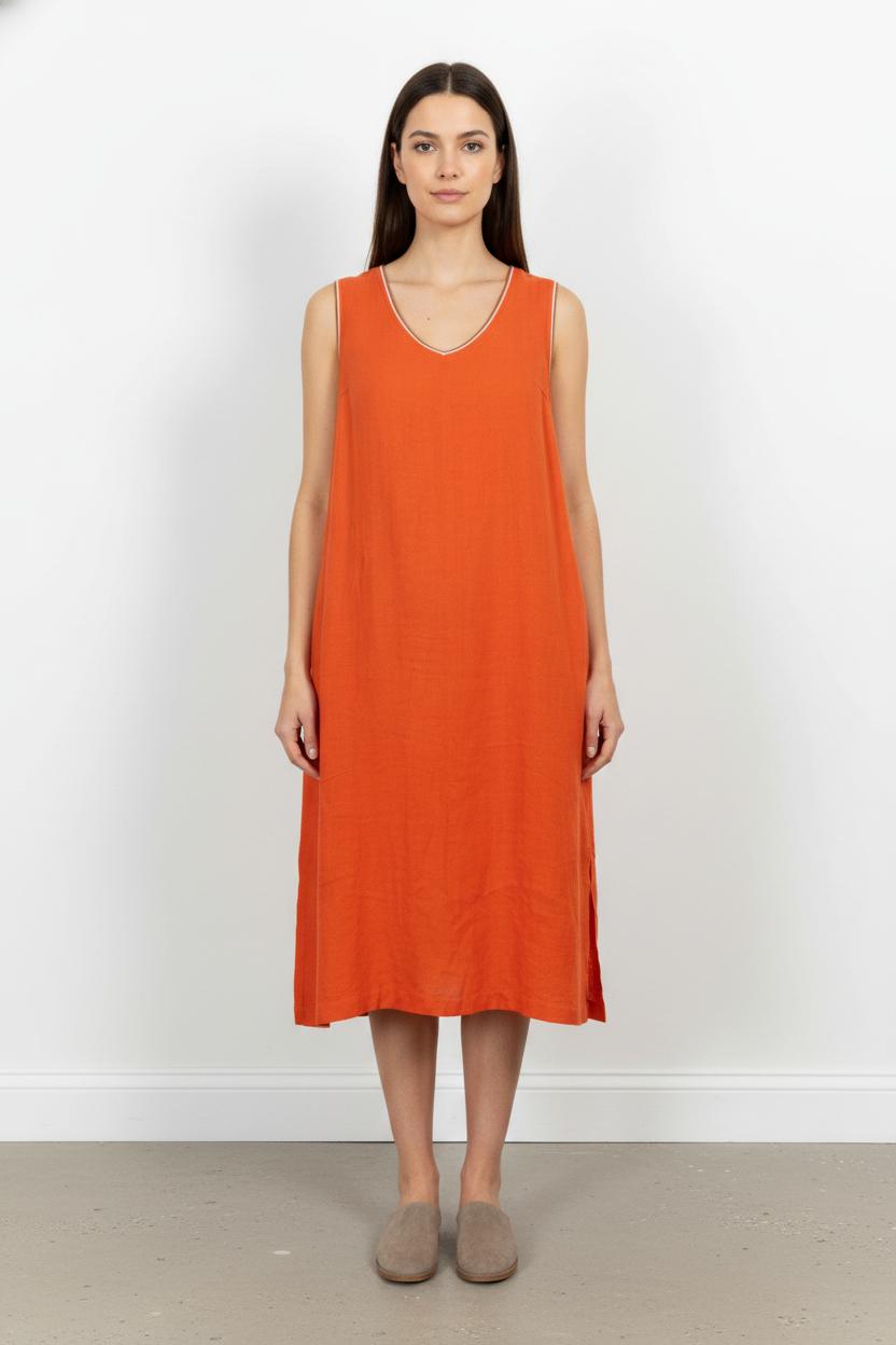 Robe Orange - Taille XXL/44 de la marque La Fée Maraboutée | PARAD104978 - Vendu par Paradigme - Image 1