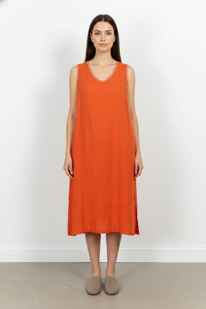 Robe Orange - Taille XXL/44 de la marque La Fée Maraboutée | PARAD104978 - Vendu par Paradigme - Image 1