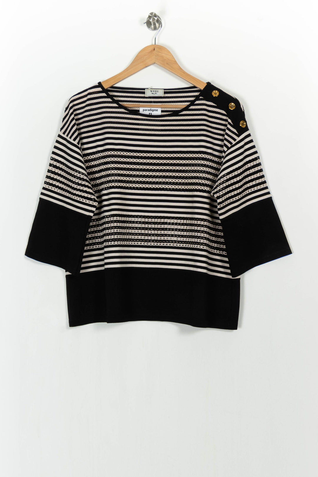 Pull Noir et Blanc - Taille XXL/44 de la marque Weill | PARAD104989 - Vendu par Paradigme - Image 2