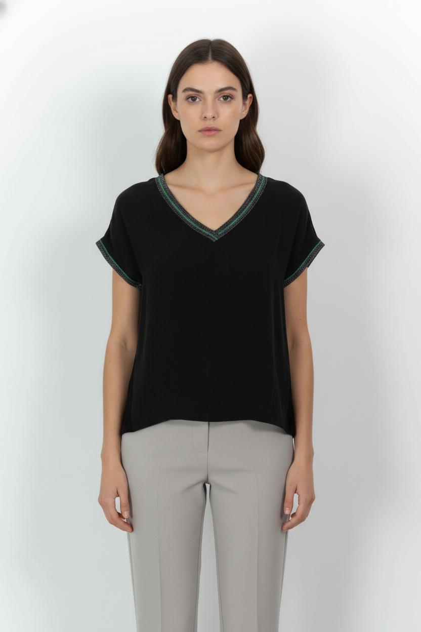 Blouse Noire - Taille M/38 de la marque IKKS | PARAD104993 - Vendu par Paradigme - Image 1