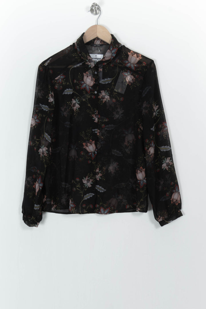Blouse Noire et Fleurie - Taille L/40 de la marque One Step | PARAD104996 - Vendu par Paradigme - Image 2