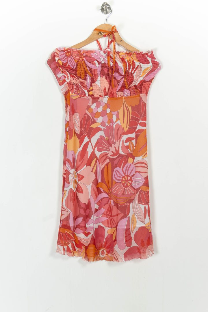 Robe Midi Rose et Orange - Taille S/36 de la marque Maison 123 | PARAD105002 - Vendu par Paradigme - Image 4