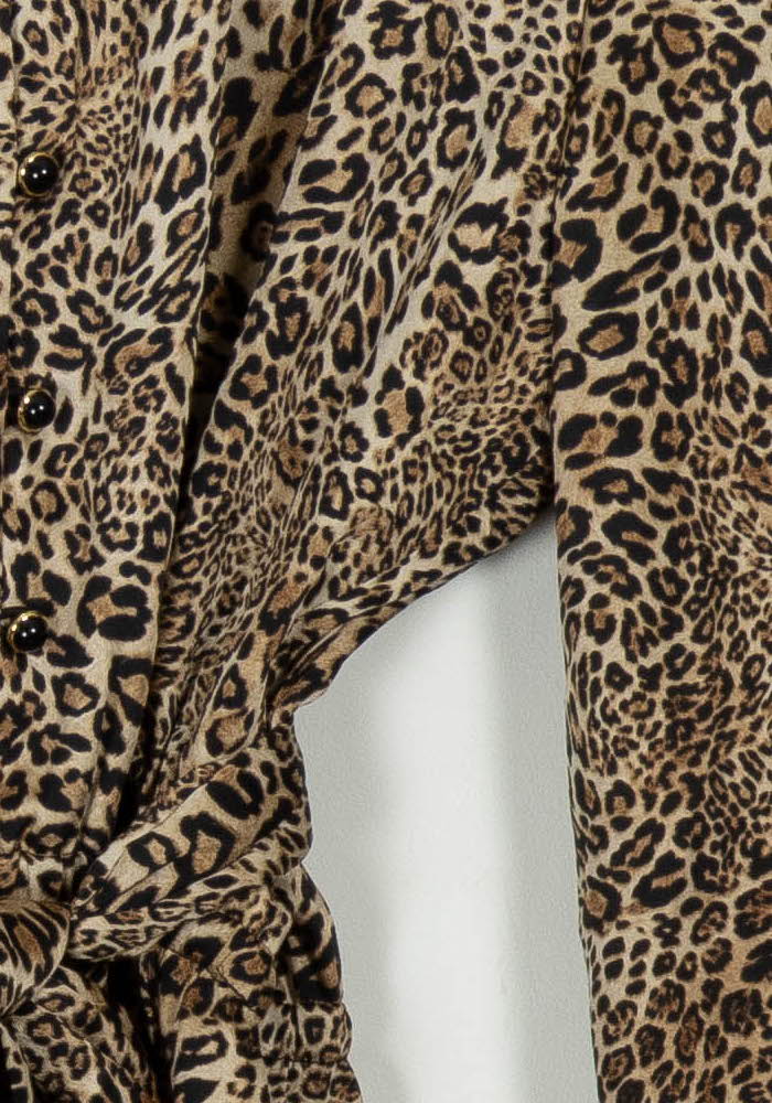 Robe Midi Léopard Beige et Noir - Taille M/38 de la marque Rouje | PARAD105006 - Vendu par Paradigme - Image 3