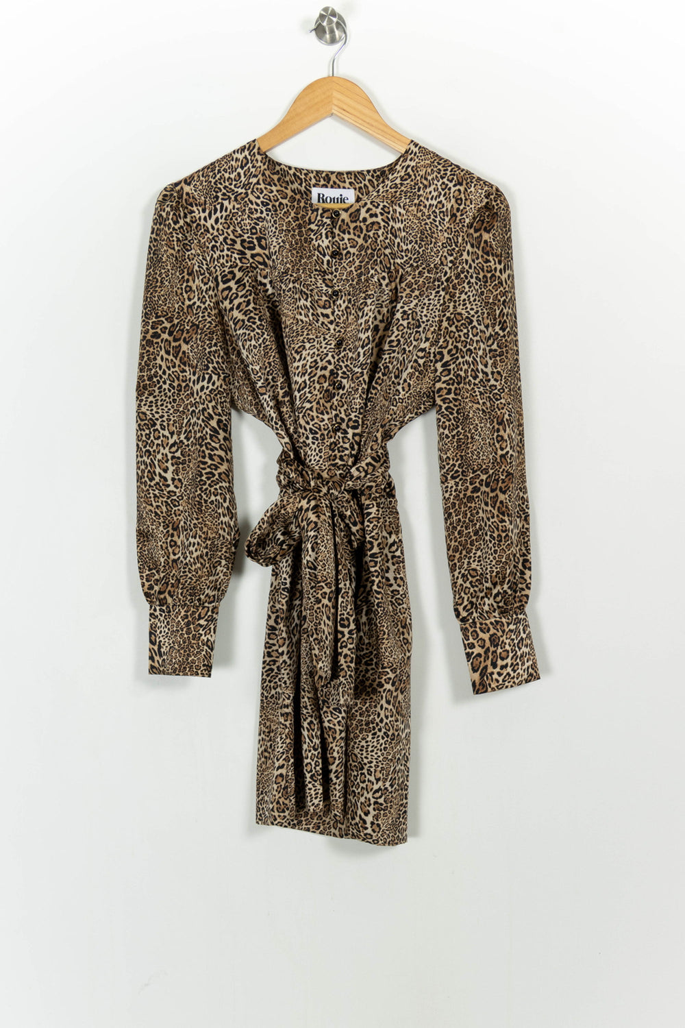 Robe Midi Léopard Beige et Noir - Taille M/38 de la marque Rouje | PARAD105006 - Vendu par Paradigme - Image 2