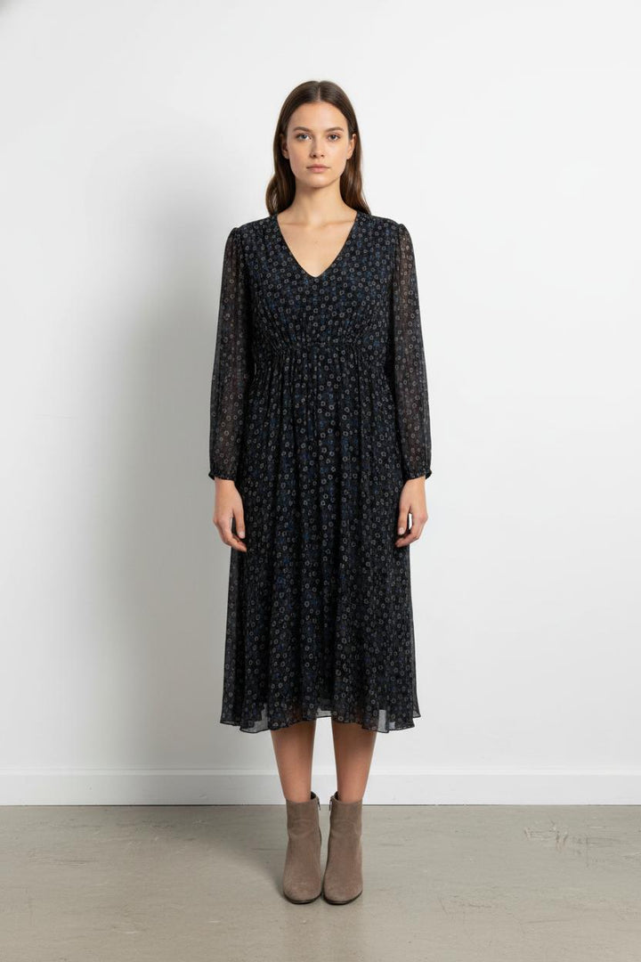 Robe Longue Bleue et Noire - Taille L/40 de la marque La Fée Maraboutée | PARAD105013 - Vendu par Paradigme - Image 1