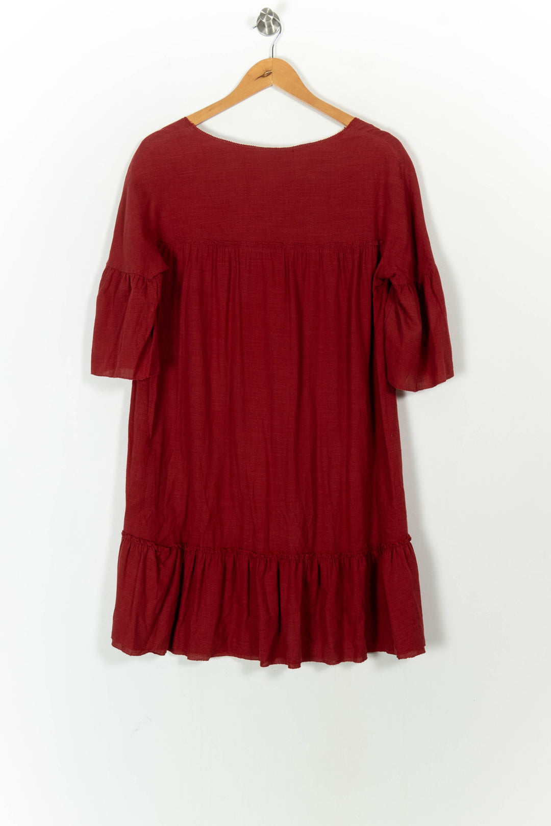 Robe Volantée Bordeaux - Taille M/38 de la marque Comptoir des Cotonniers | PARAD105015 - Vendu par Paradigme - Image 4