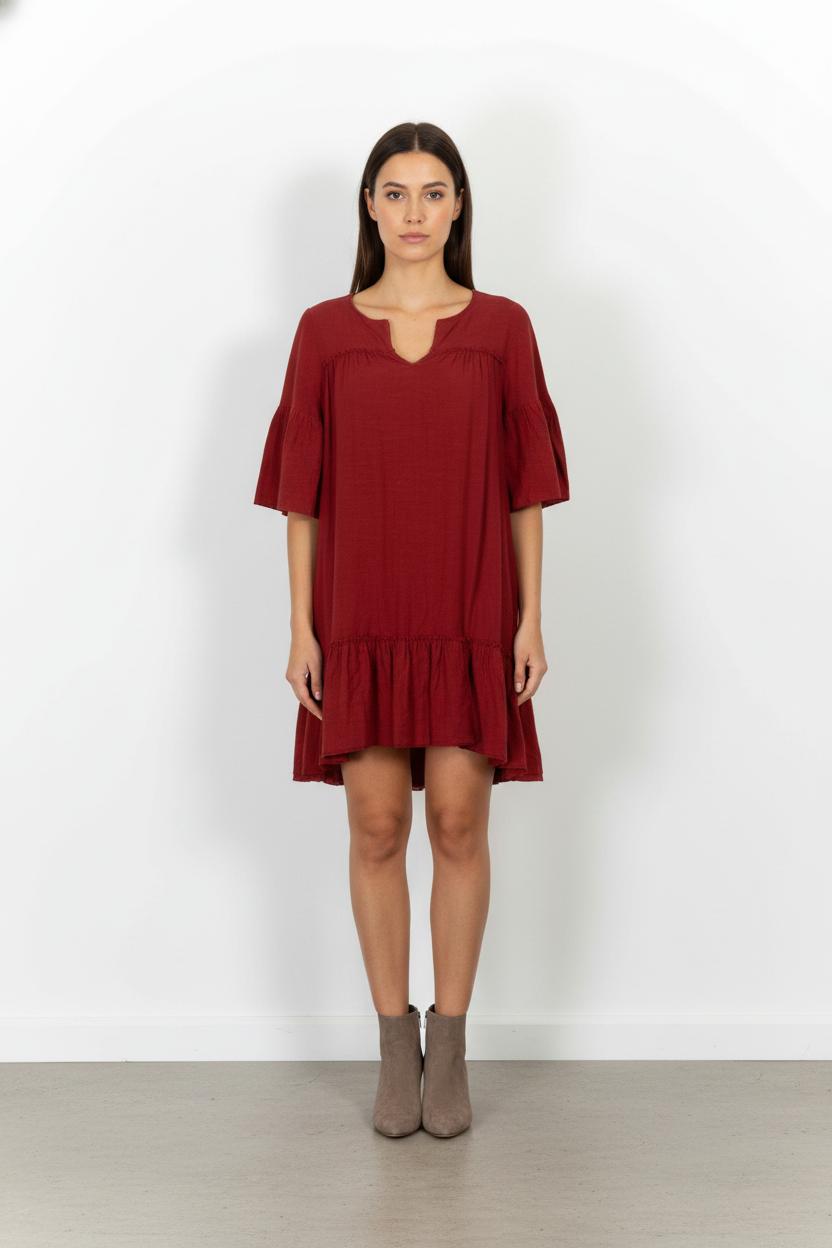 Robe Volantée Bordeaux - Taille M/38 de la marque Comptoir des Cotonniers | PARAD105015 - Vendu par Paradigme - Image 1