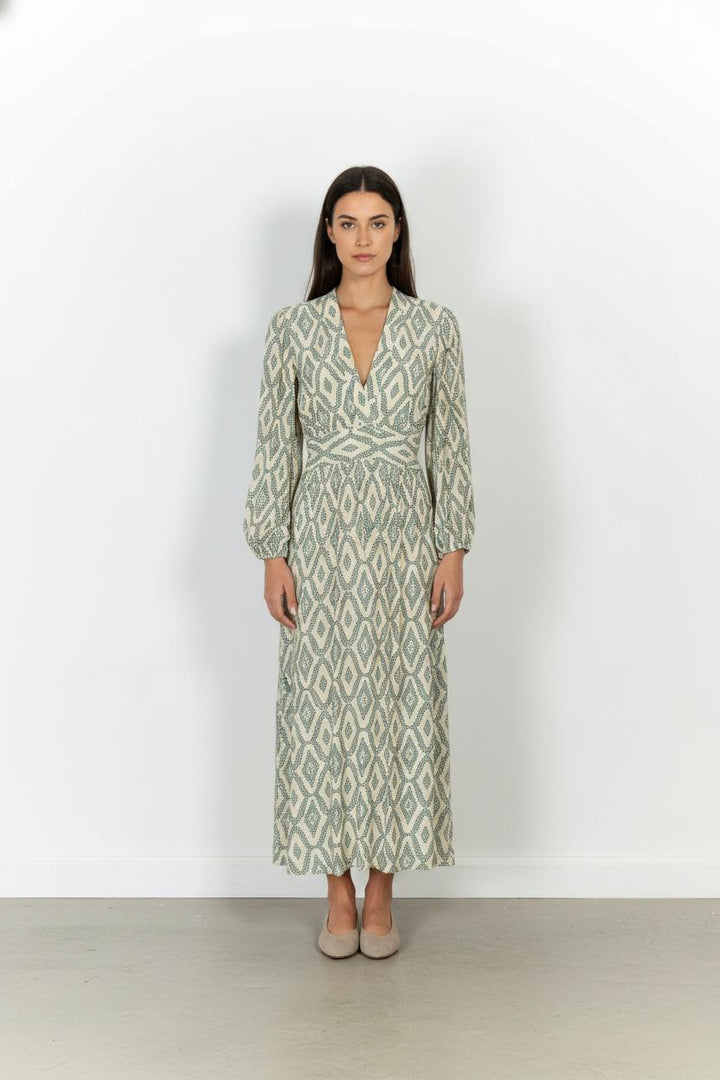 Robe Longue Verte et Écrue - Taille S/36 de la marque Stella Forest | PARAD105016 - Vendu par Paradigme - Image 1