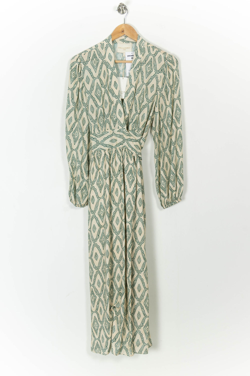 Robe Longue Verte et Écrue - Taille S/36 de la marque Stella Forest | PARAD105016 - Vendu par Paradigme - Image 2