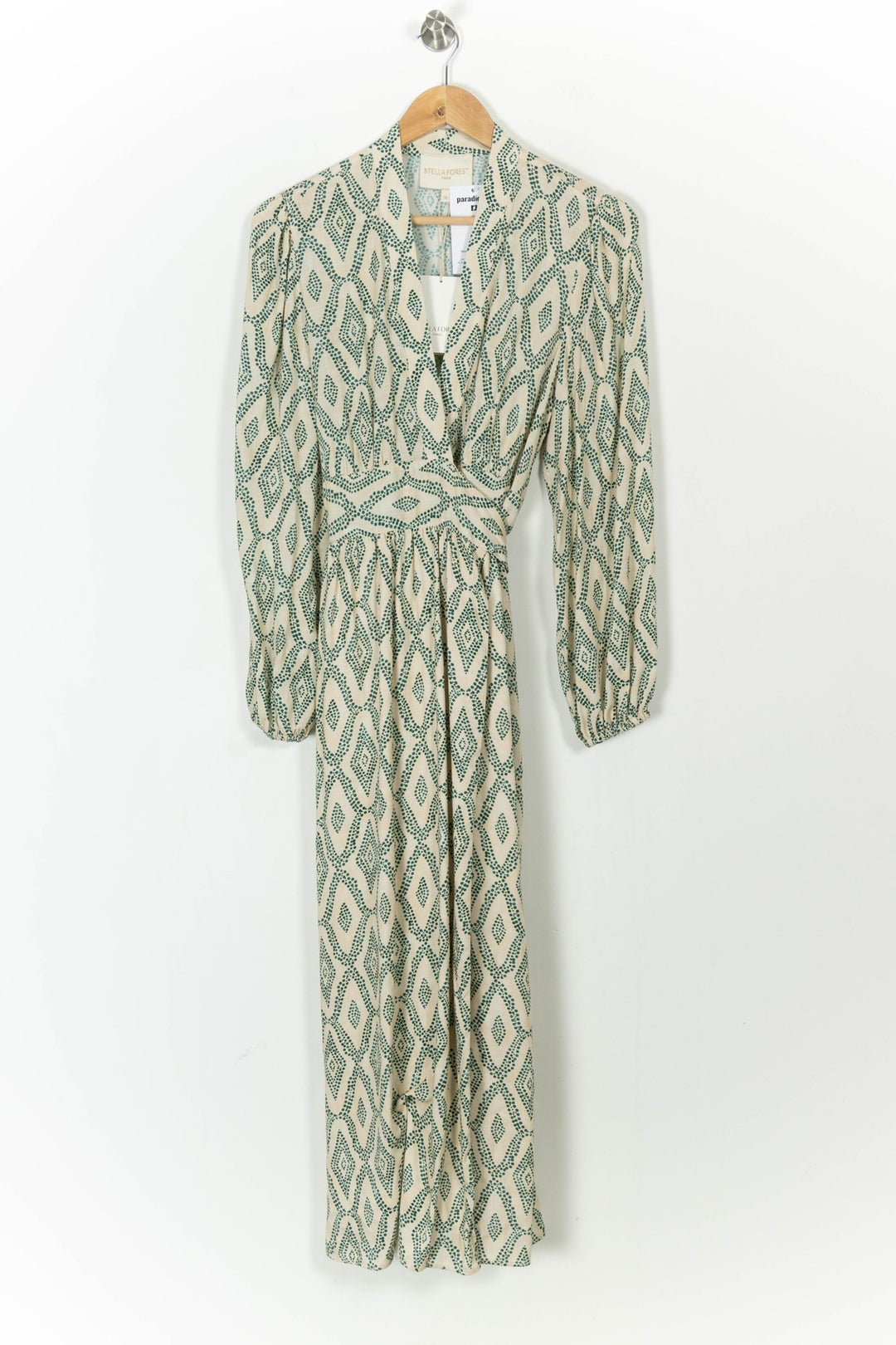 Robe Longue Verte et Écrue - Taille S/36 de la marque Stella Forest | PARAD105016 - Vendu par Paradigme - Image 2