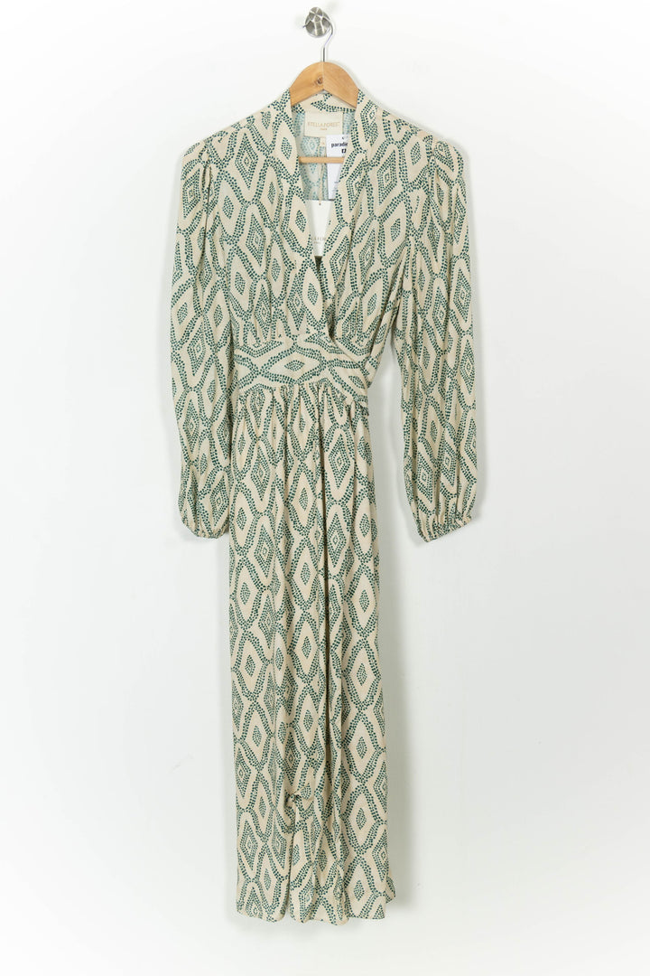 Robe Longue Verte et Écrue - Taille S/36 de la marque Stella Forest | PARAD105016 - Vendu par Paradigme - Image 2