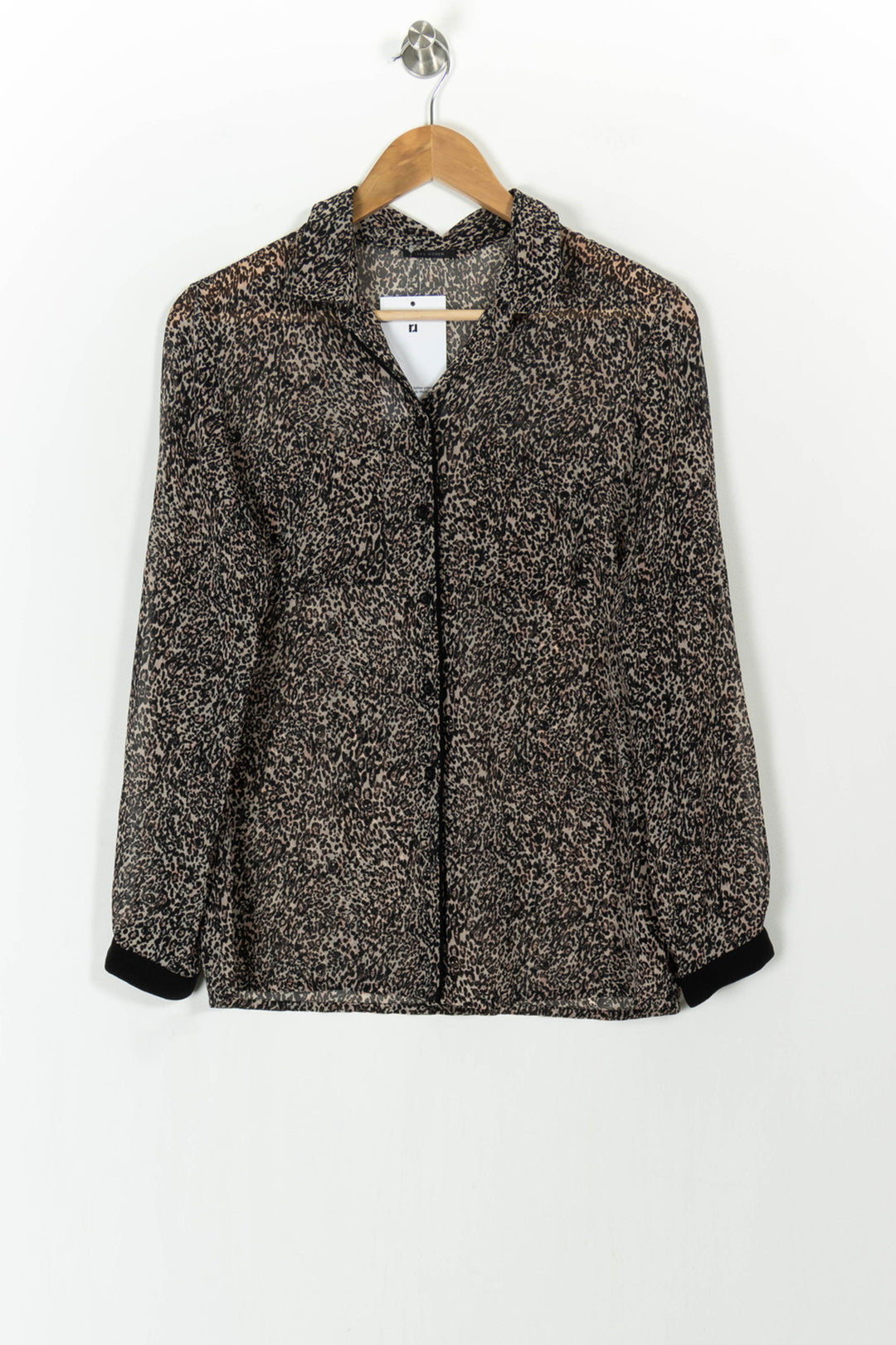 Chemise Léopard Noir et Beige - Taille M/38 de la marque IKKS | PARAD105018 - Vendu par Paradigme - Image 2