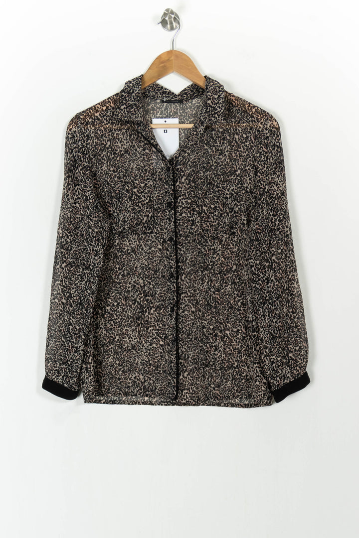 Chemise Léopard Noir et Beige - Taille M/38 de la marque IKKS | PARAD105018 - Vendu par Paradigme - Image 2