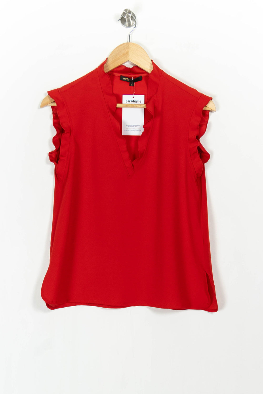Blouse Rouge - Taille M/38 de la marque Maje | PARAD105034 - Vendu par Paradigme - Image 2