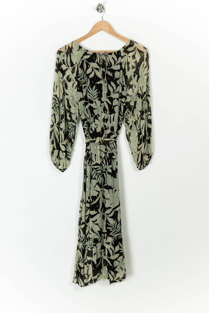 Robe Midi Noire et Verte - Taille M/38 de la marque Caroll | PARAD105045 - Vendu par Paradigme - Image 4