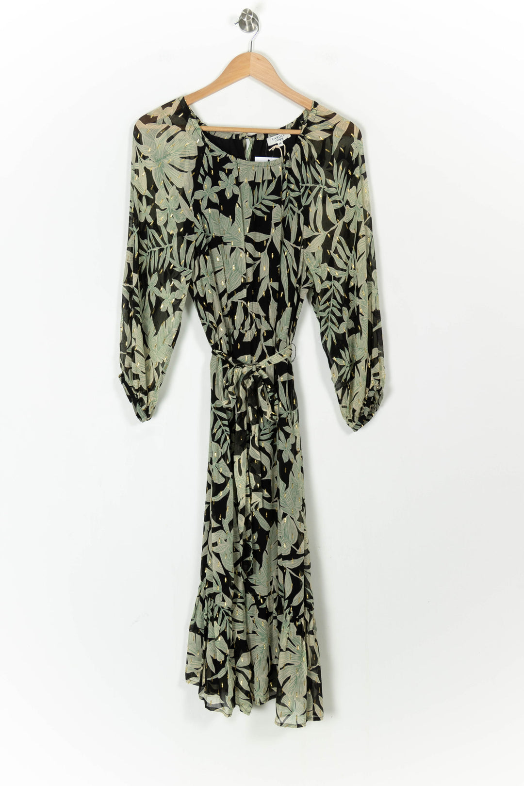 Robe Midi Noire et Verte - Taille M/38 de la marque Caroll | PARAD105045 - Vendu par Paradigme - Image 2