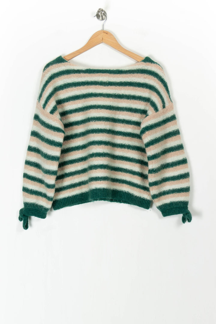Pull Rayé Vert et Beige - Taille M/38 de la marque Des petits hauts | PARAD105063 - Vendu par Paradigme - Image 4