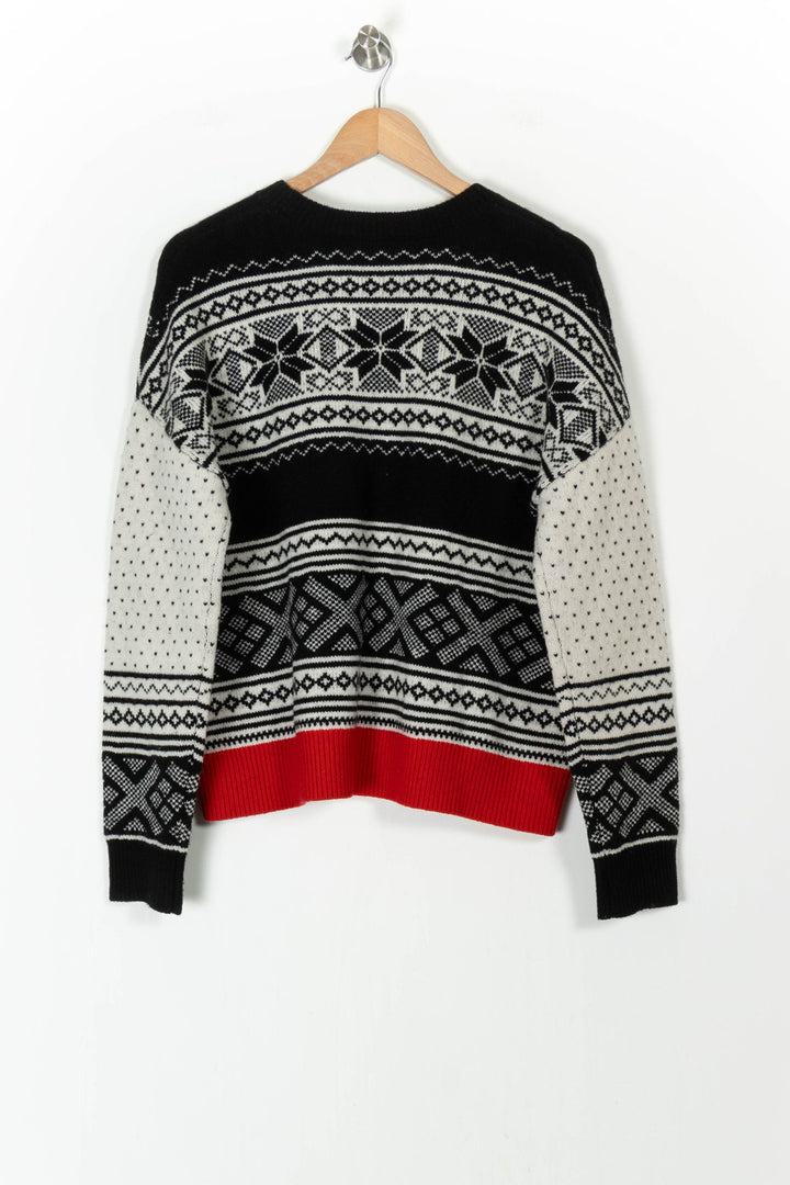 Pull Noir Blanc et Rouge - Taille L/40 de la marque The Kooples | PARAD105096 - Vendu par Paradigme - Image 4