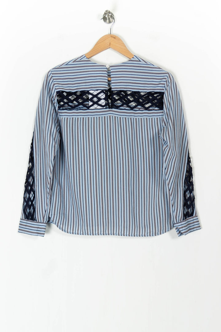 Blouse Bleu et Bleu Marine - Taille S/36 de la marque Sandro | PARAD105106 - Vendu par Paradigme - Image 4