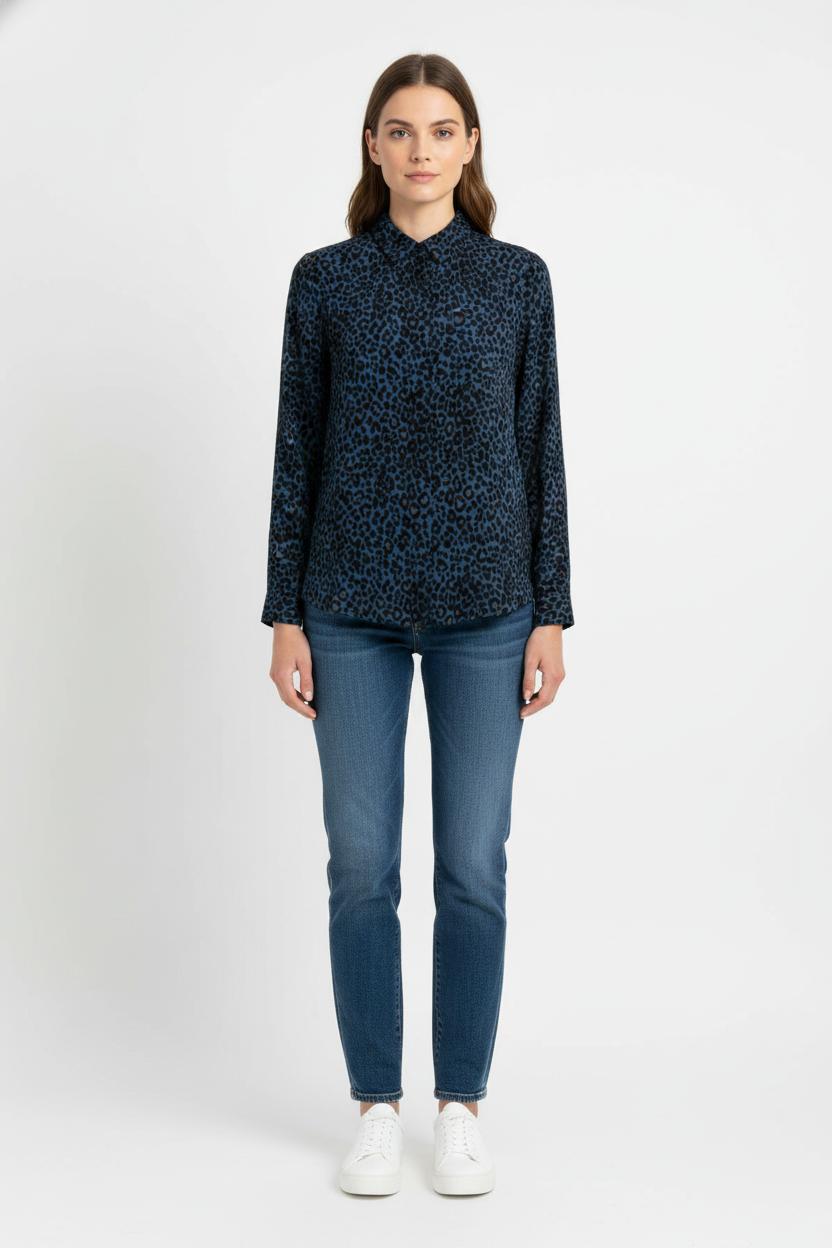 Chemise Bleu et Noir - Taille M/38 de la marque Caroll | PARAD105107 - Vendu par Paradigme - Image 1