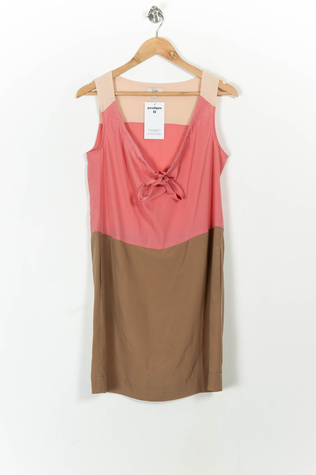 Robe Courte Rose et Marron - Taille M/38 de la marque Pablo | PARAD105109 - Vendu par Paradigme - Image 2