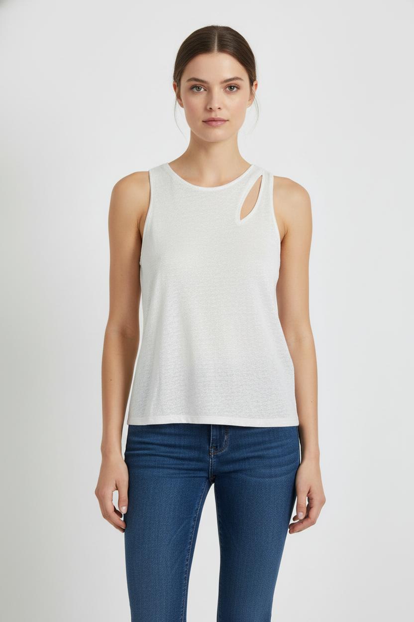 Débardeur Blanc - Taille S/36 de la marque IKKS | PARAD105114 - Vendu par Paradigme - Image 1