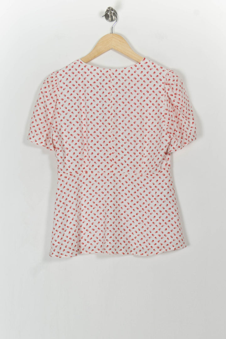 Blouse Blanche et Rouge - Taille M/38 de la marque Claudie Pierlot | PARAD105116 - Vendu par Paradigme - Image 4