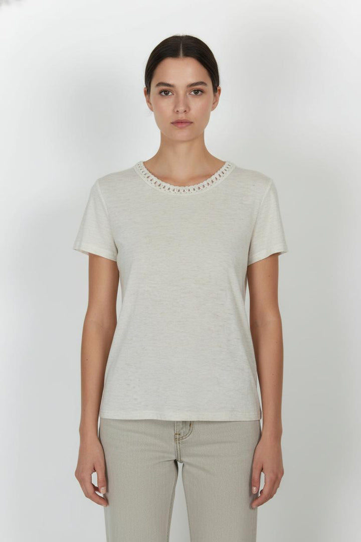 T-shirt Beige - Taille M/38 de la marque IKKS | PARAD105117 - Vendu par Paradigme - Image 1