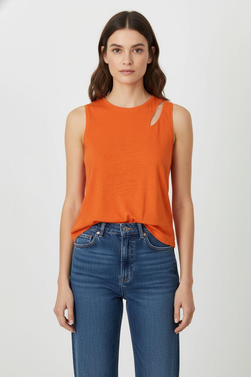 Débardeur Orange - Taille M/38 de la marque IKKS | PARAD105121 - Vendu par Paradigme - Image 1
