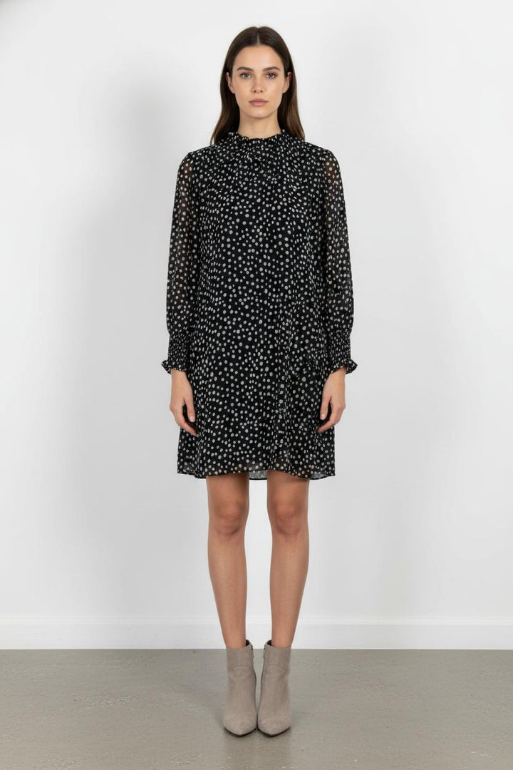 Robe Courte Noire à Pois Blancs - Taille S/36 de la marque IKKS | PARAD105123 - Vendu par Paradigme - Image 1