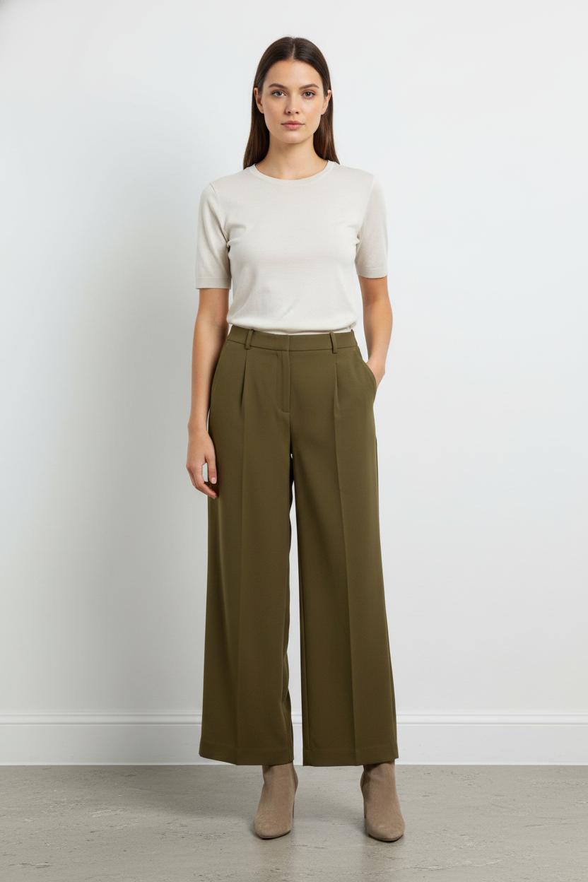 Pantalon Large Vert - Taille L/40 de la marque IKKS | PARAD105124 - Vendu par Paradigme - Image 1