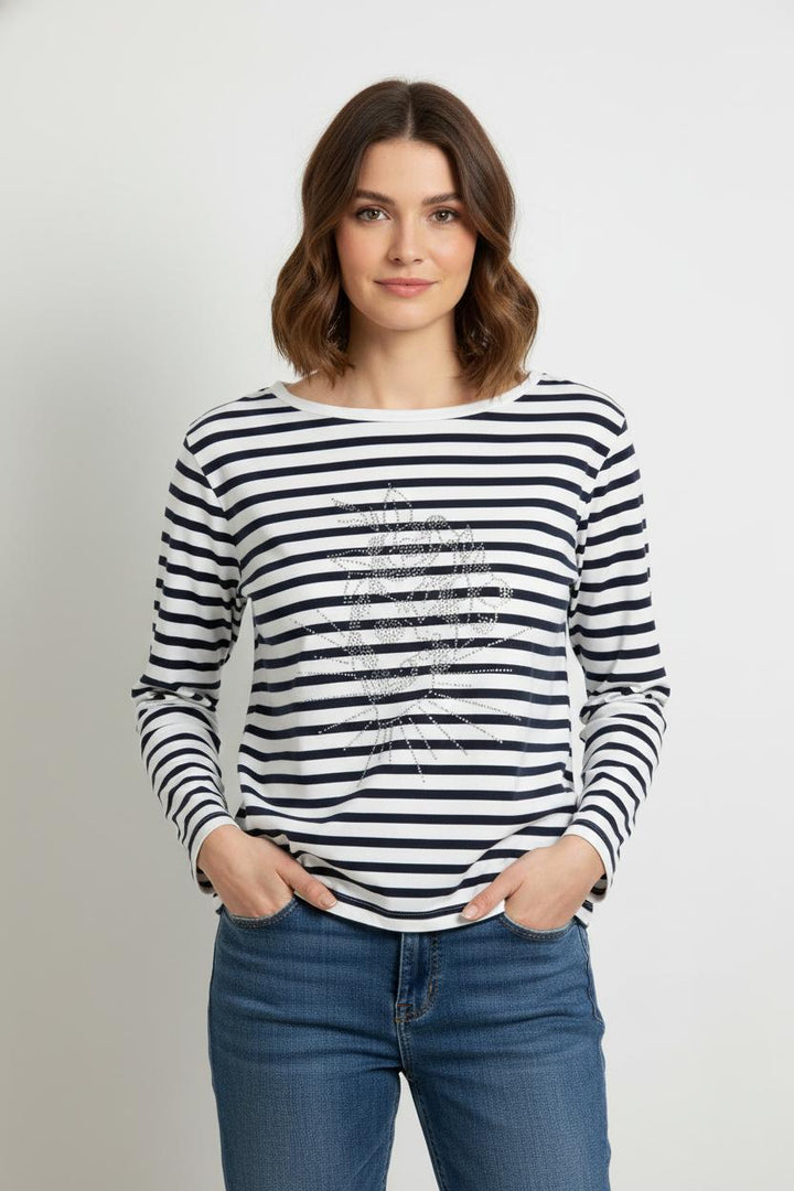 Marinière Blanc et Bleu Marine - Taille M/38 de la marque IKKS | PARAD105125 - Vendu par Paradigme - Image 1