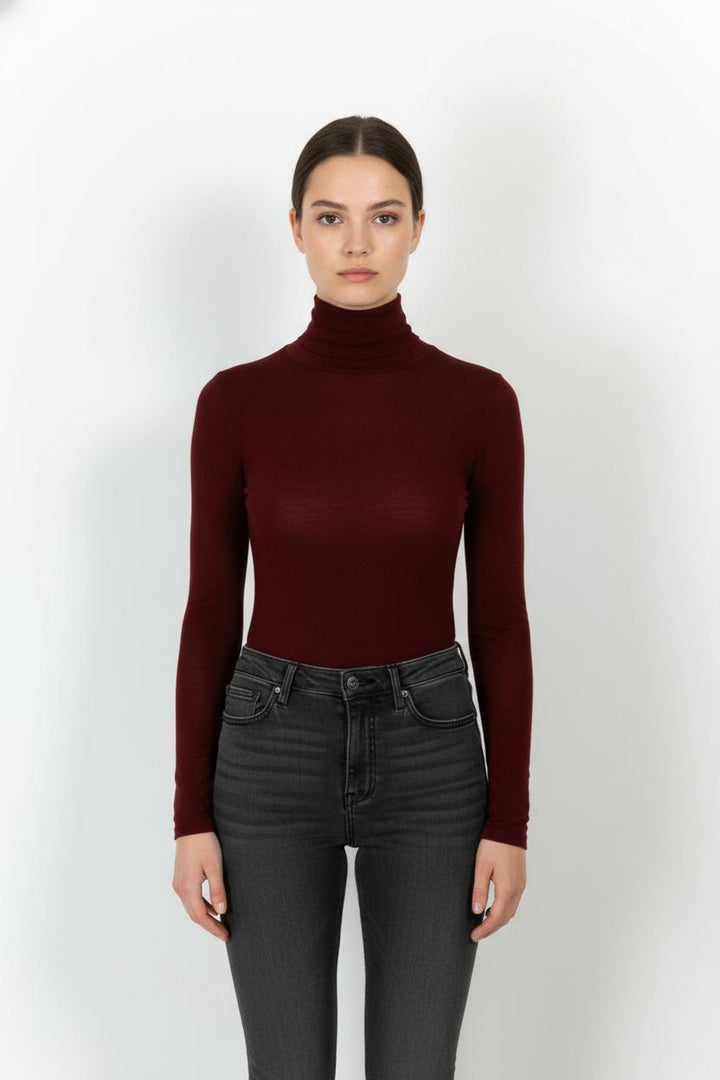 Pull Col Roulé Bordeaux - Taille S/36 de la marque Petite Mendigote | PARAD105135 - Vendu par Paradigme - Image 1