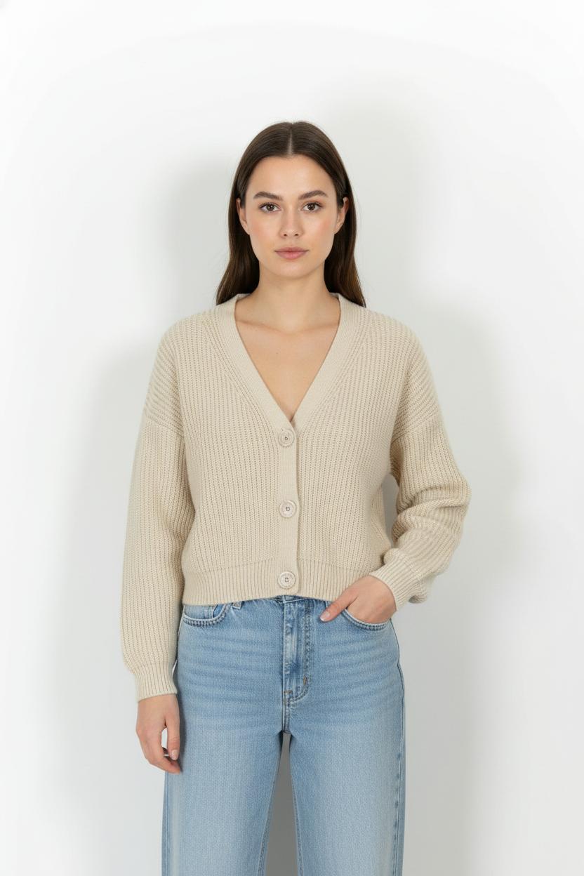 Cardigan Beige - Taille M/38 de la marque La Fée Maraboutée | PARAD105142 - Vendu par Paradigme - Image 1