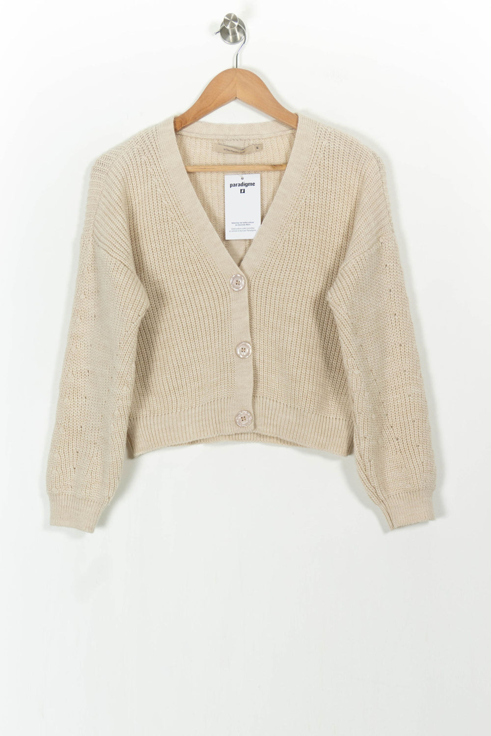 Cardigan Beige - Taille M/38 de la marque La Fée Maraboutée | PARAD105142 - Vendu par Paradigme - Image 2
