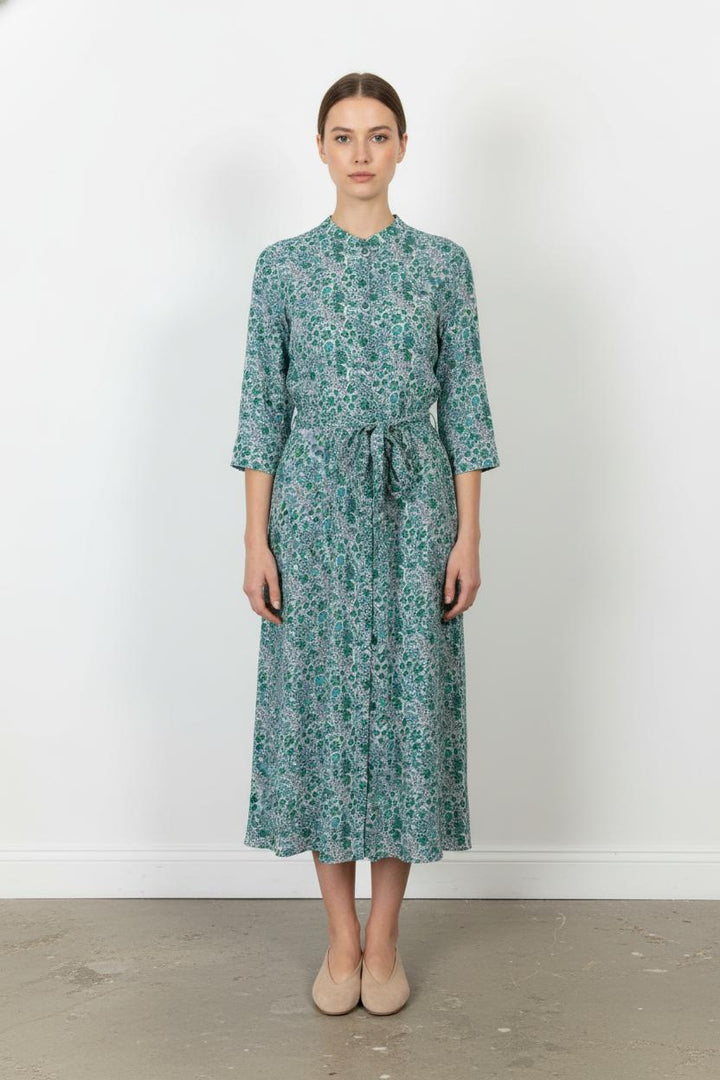 Robe Longue Verte et Blanche - Taille S/36 de la marque Petite Mendigote | PARAD105148 - Vendu par Paradigme - Image 1