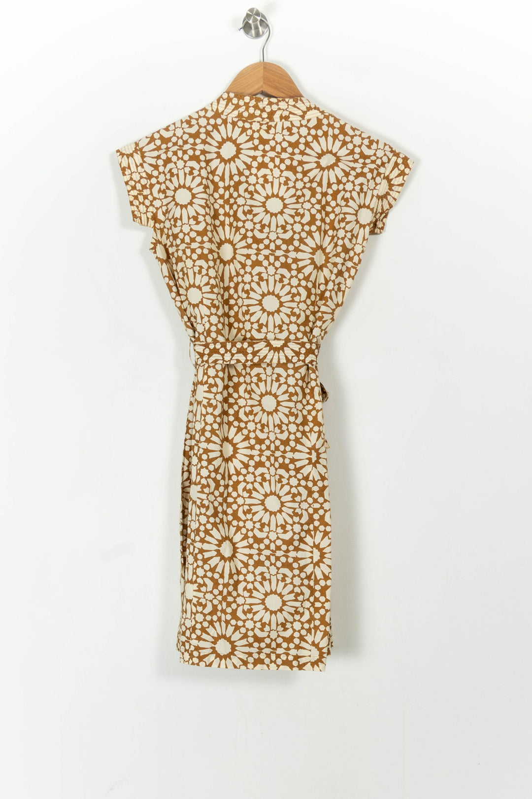 Robe portefeuille marron et beige - Taille S/36 de la marque Soeur | PARAD105151 - Vendu par Paradigme - Image 4
