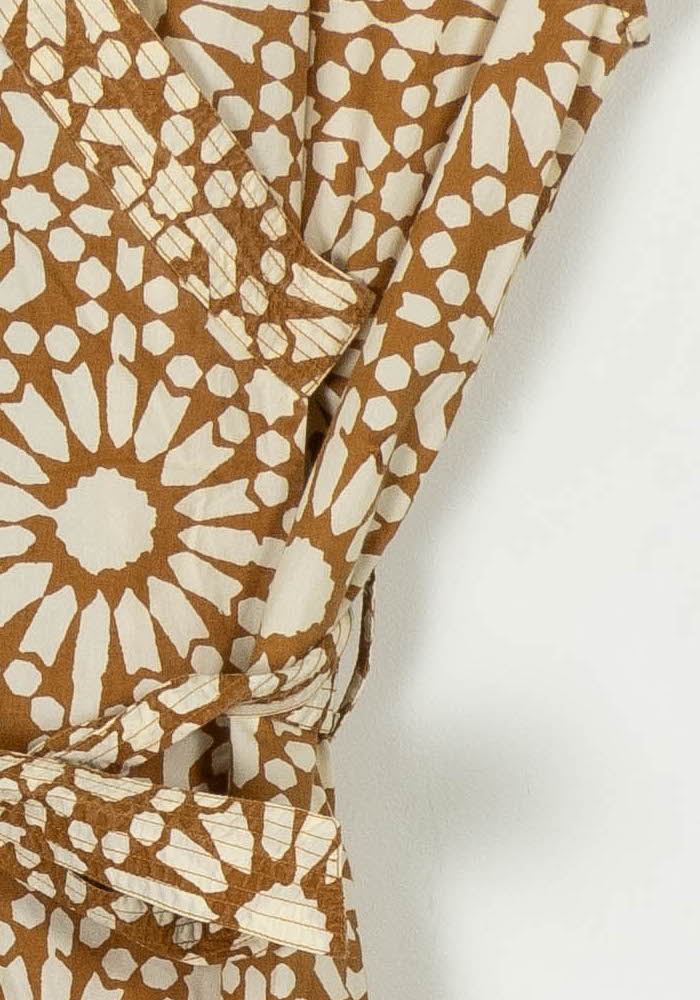 Robe portefeuille marron et beige - Taille S/36 de la marque Soeur | PARAD105151 - Vendu par Paradigme - Image 3
