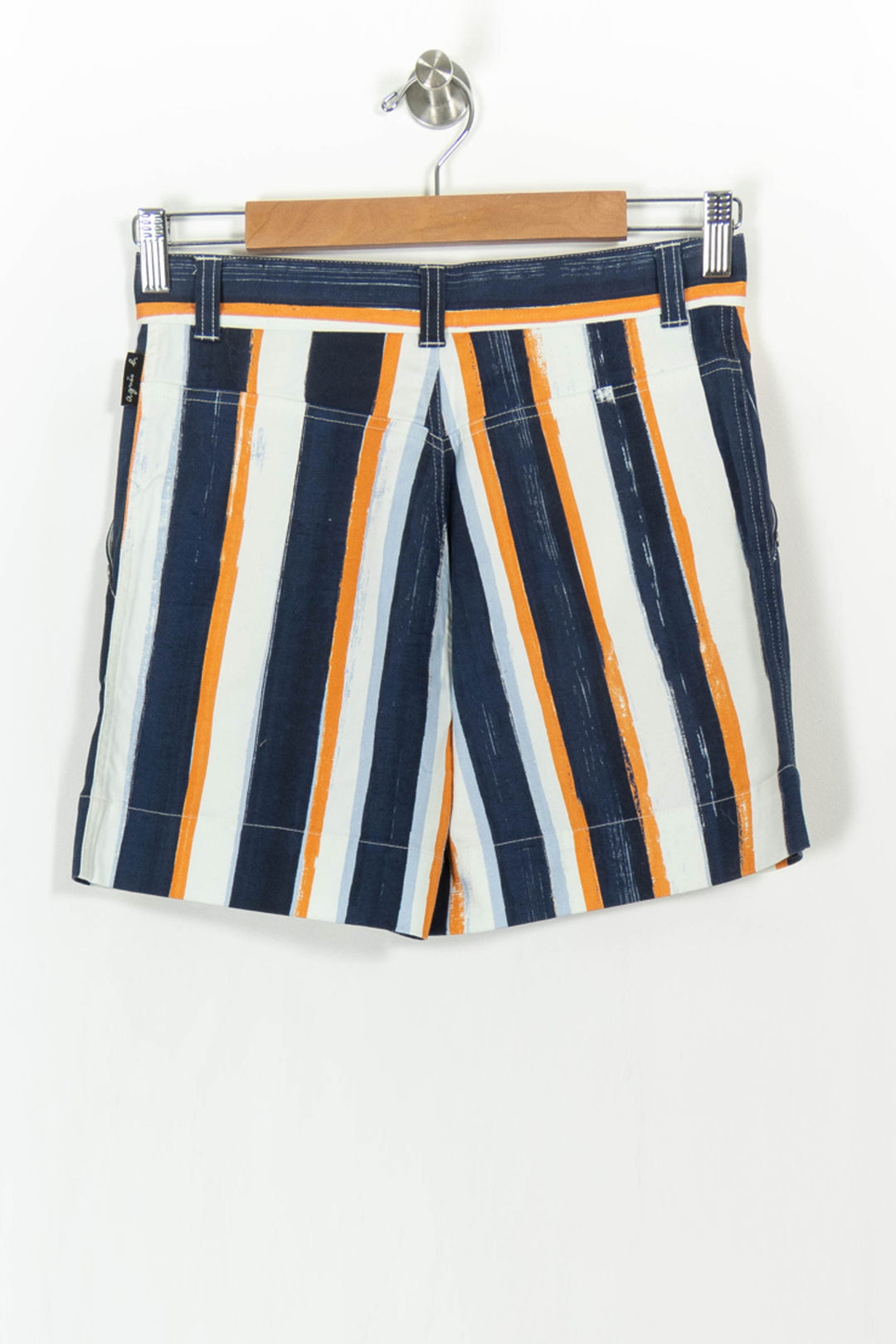 Short Rayé Bleu Marine Orange et Blanc - Taille S/36 de la marque Agnès b. | PARAD105160 - Vendu par Paradigme - Image 4