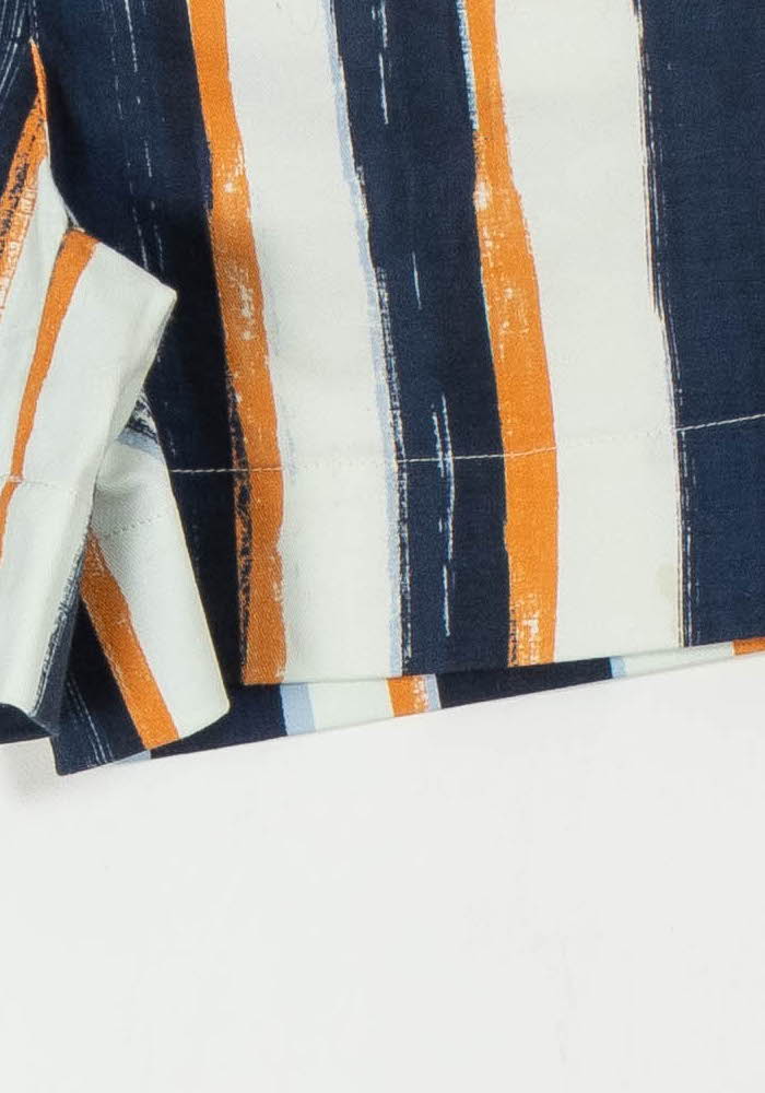 Short Rayé Bleu Marine Orange et Blanc - Taille S/36 de la marque Agnès b. | PARAD105160 - Vendu par Paradigme - Image 3