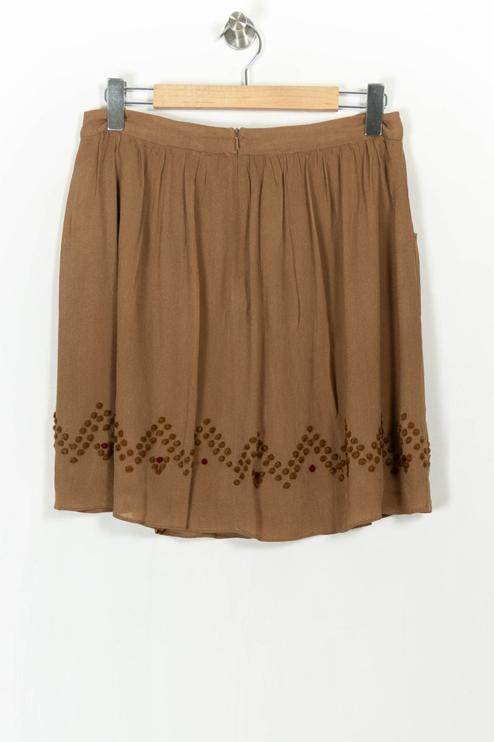Jupe Courte Marron - Taille L/40 de la marque Caroll | PARAD105202 - Vendu par Paradigme - Image 4