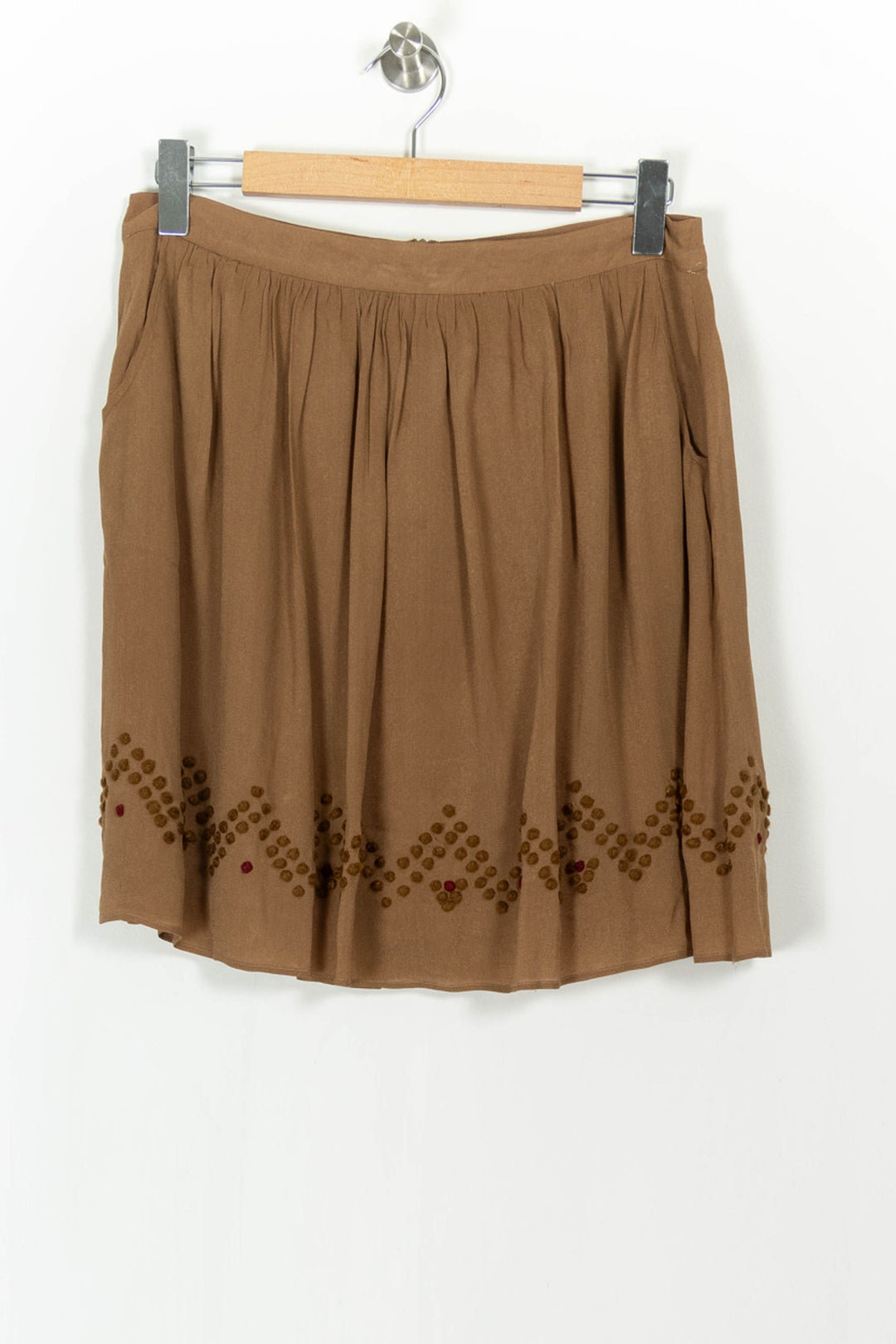 Jupe Courte Marron - Taille L/40 de la marque Caroll | PARAD105202 - Vendu par Paradigme - Image 2