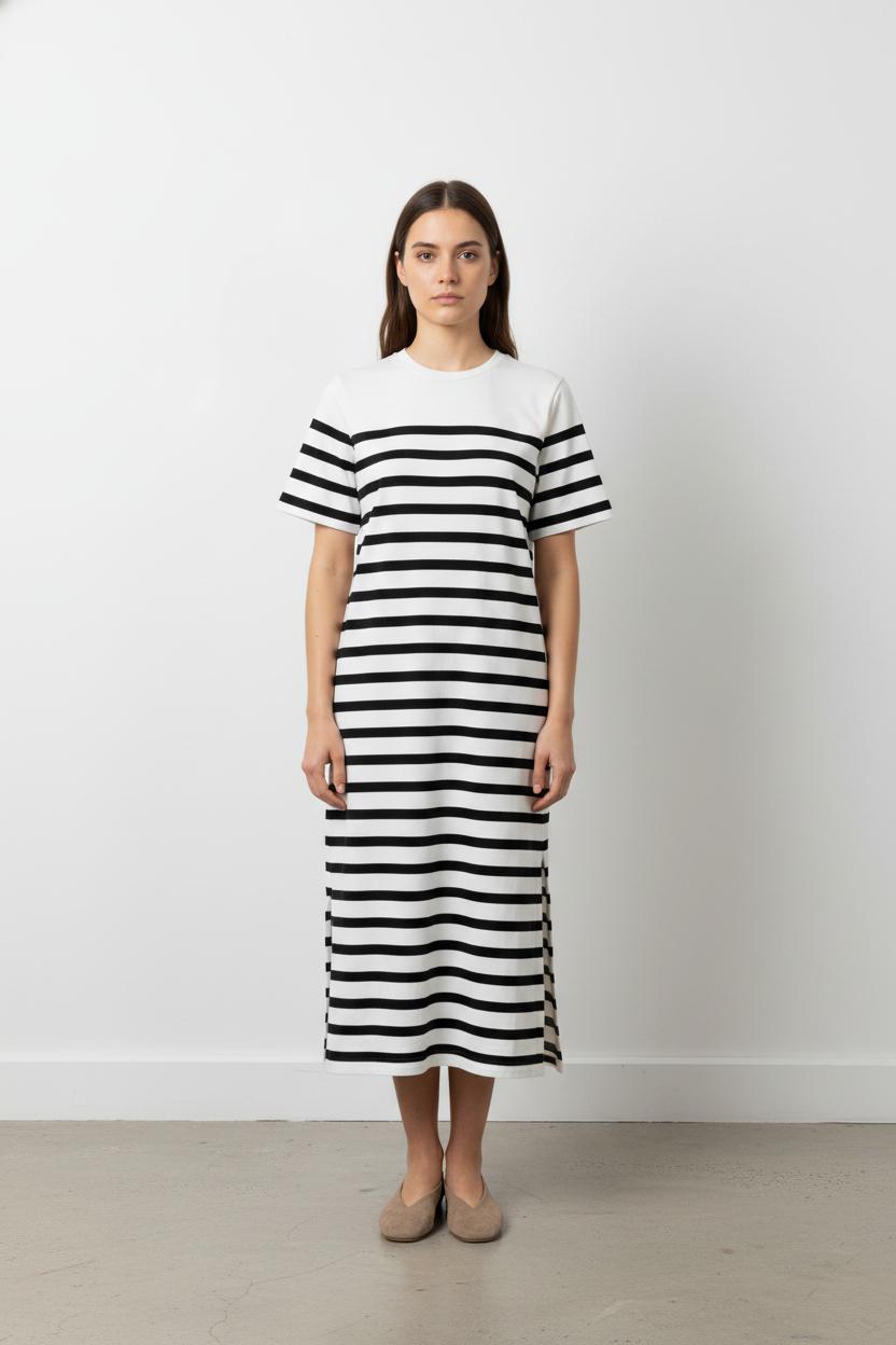 Robe Longue Rayée Noire et Blanche - Taille XS/34 de la marque Balzac Paris | PARAD105206 - Vendu par Paradigme - Image 1