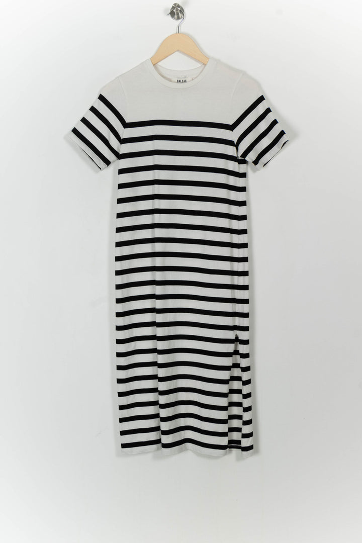 Robe Longue Rayée Noire et Blanche - Taille XS/34 de la marque Balzac Paris | PARAD105206 - Vendu par Paradigme - Image 2