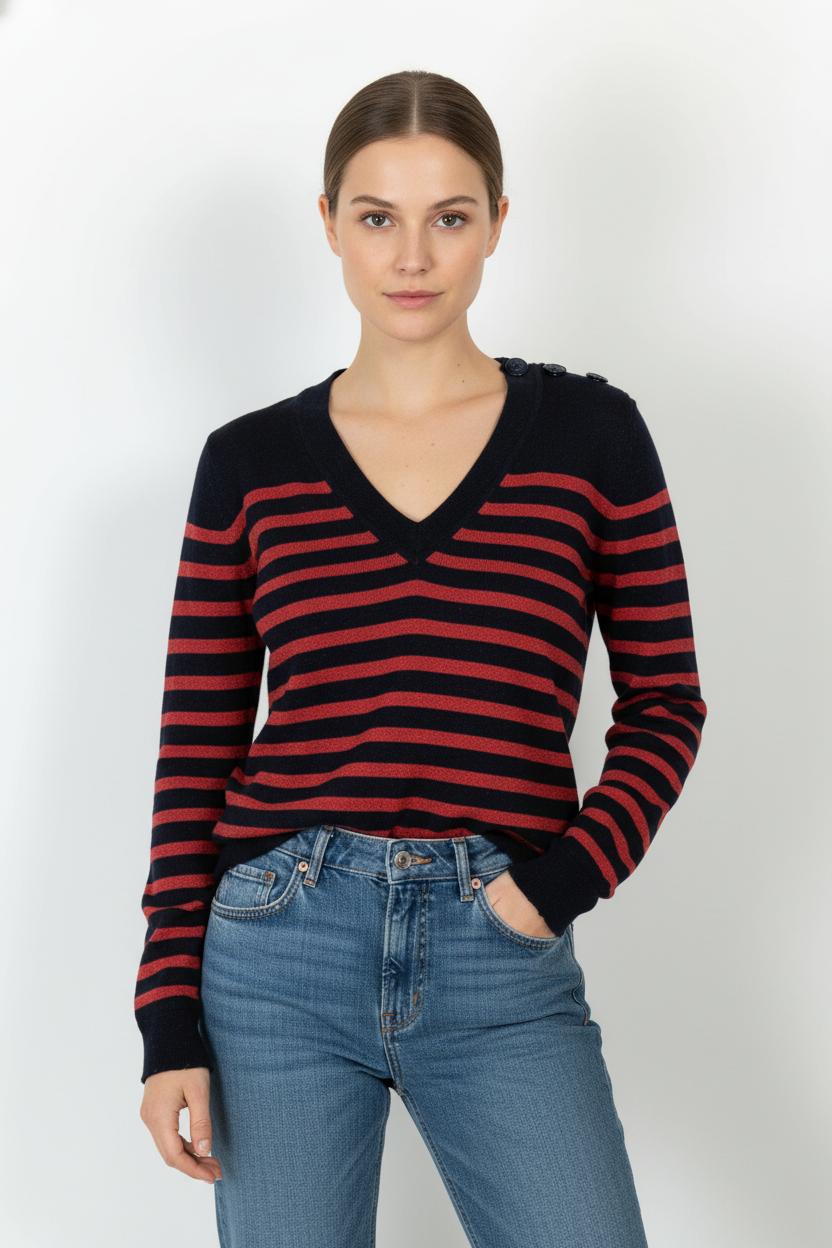 Pull Noir et Rouge - Taille XS/34 de la marque Zadig&Voltaire | PARAD105233 - Vendu par Paradigme - Image 1