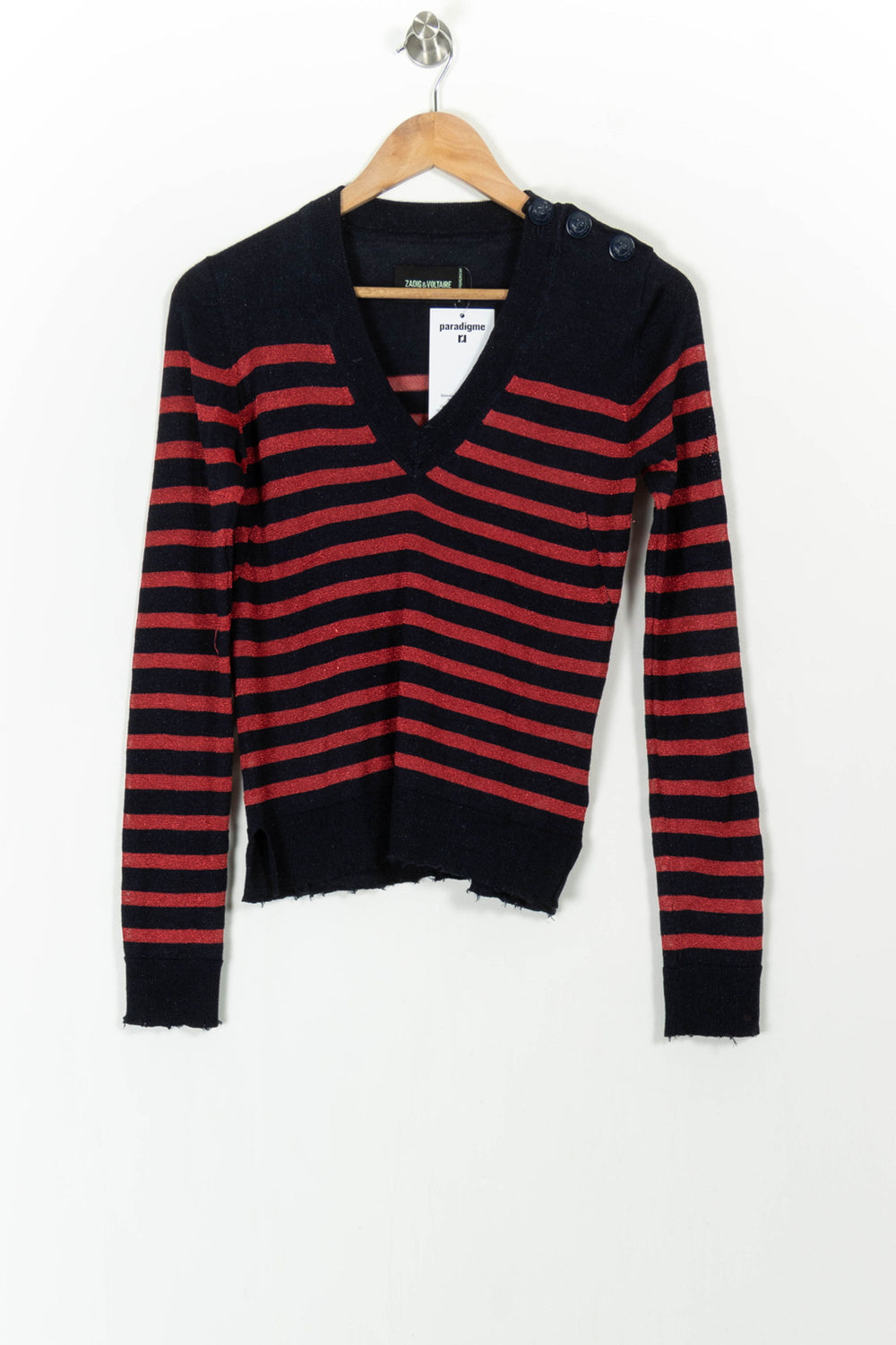 Pull Noir et Rouge - Taille XS/34 de la marque Zadig&Voltaire | PARAD105233 - Vendu par Paradigme - Image 2